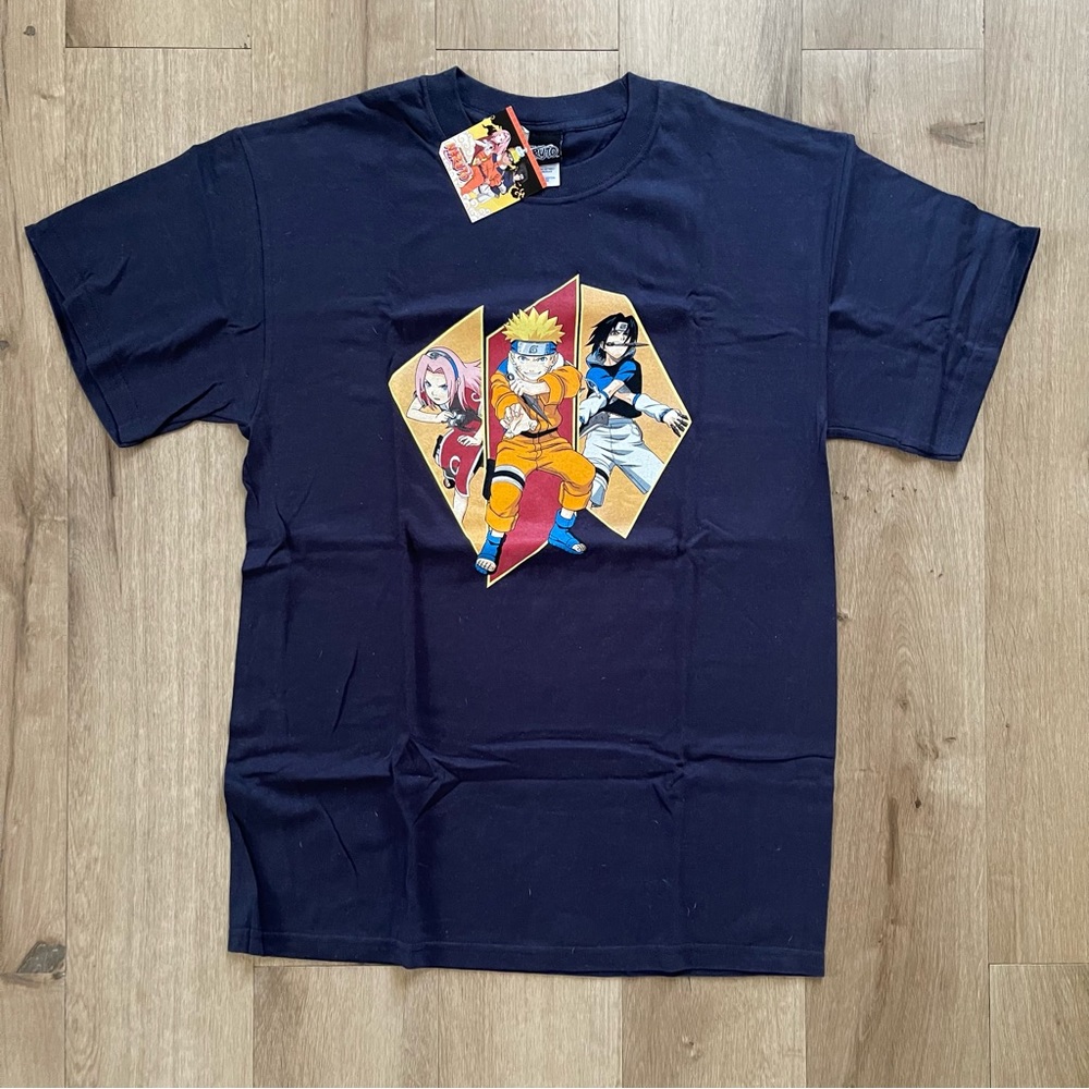 Vintage Rare 2002 BRAND NEW Naruto Anime Manga Sasuke Sakura  Team 7 NWT Tee